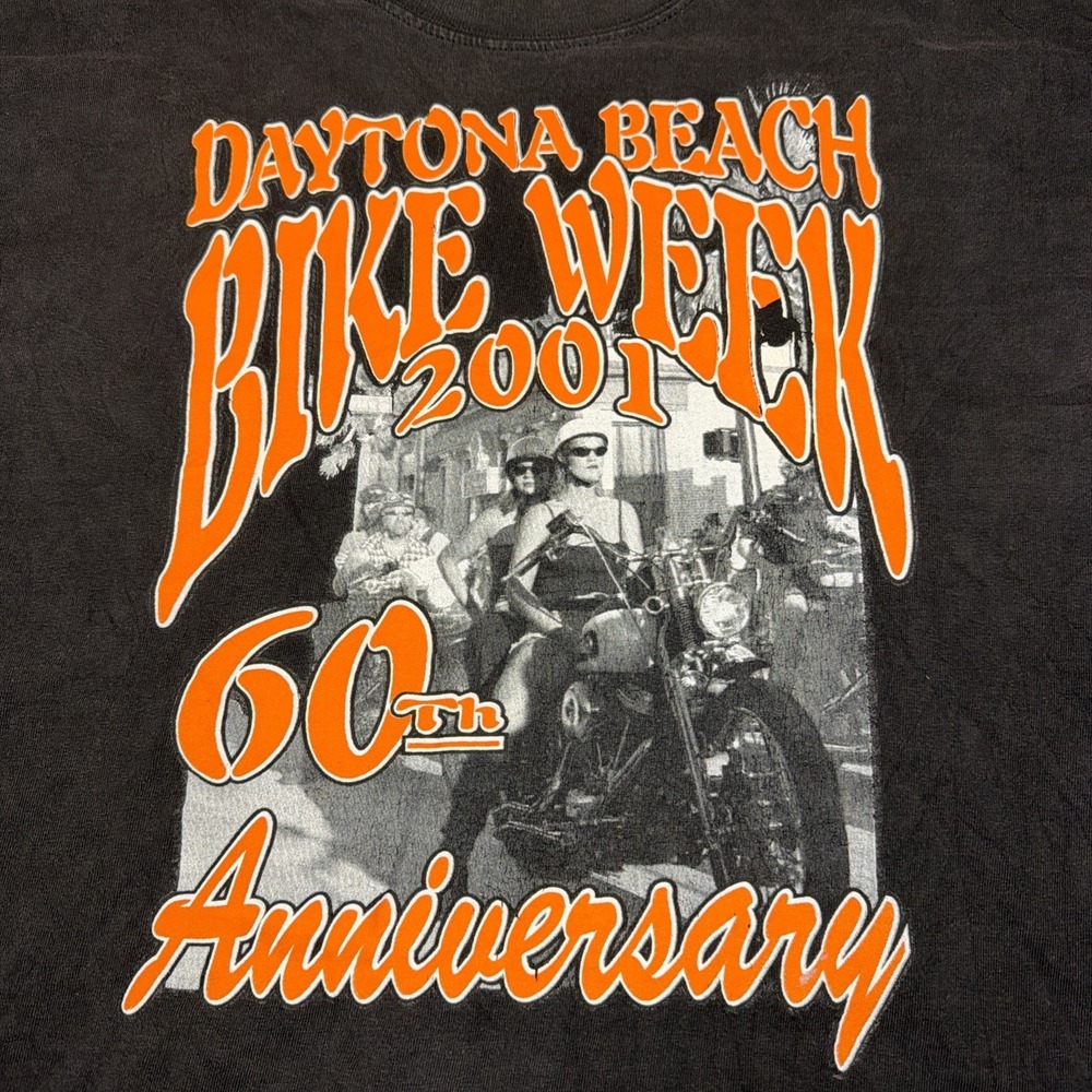 Vintage Daytona Beach Bike Week Shirt 2001 Double Sided Biker Florida Harley USA - Picture 2 of 8